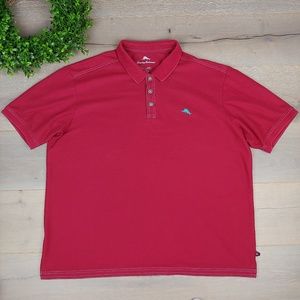Tommy Bahama Mens Red Cotton Polo Shirt